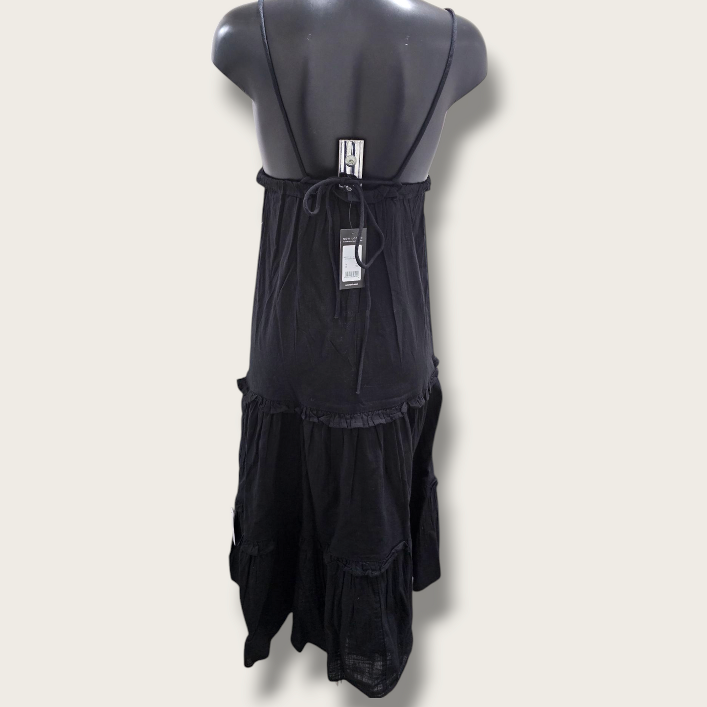 Black New V-Neck Dress Tiered New Look UK 8