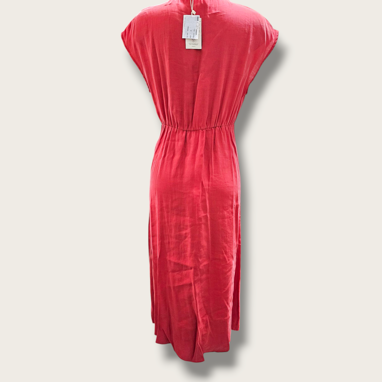 New MNG Red Midi Dress UK 10  Button-up Occasional