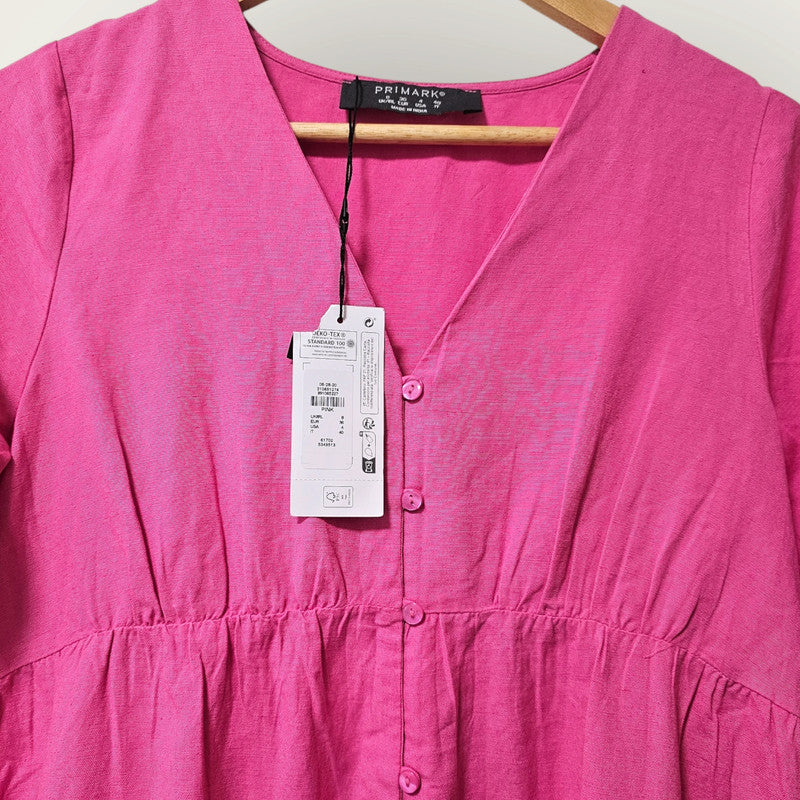 New Pink Oversized Dress UK 8 - Primark - V-Neck