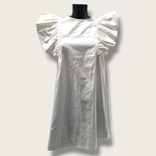 New White PLT Summer Smock Dress UK 8