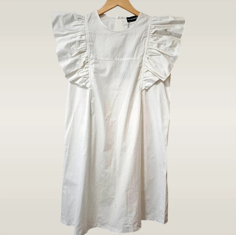 New White PLT Summer Smock Dress UK 8