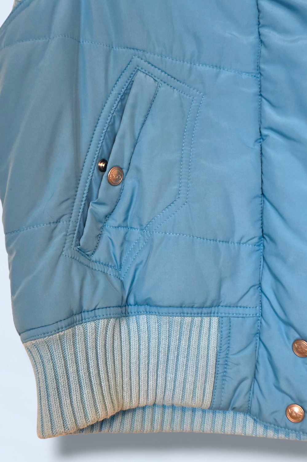 Next Vintage Blue Gilet Zip & Snap Button Fastening Size 12