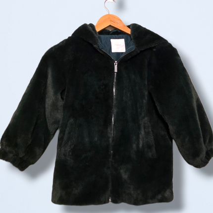 Next – Age 7 – Green Faux Fur Jacket – Long-sleeved