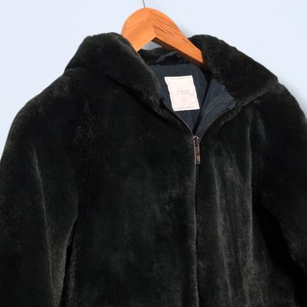 Next – Age 7 – Green Faux Fur Jacket – Long-sleeved