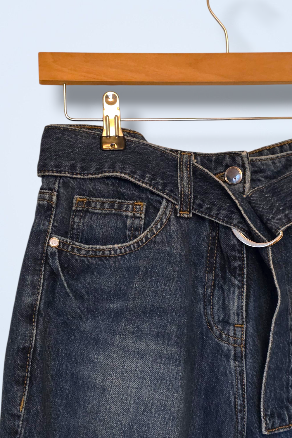 Next High Rise Belted Mom Jeans Size UK 8 Regular