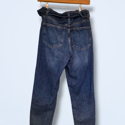 Next High Rise Belted Mom Jeans Size UK 8 Regular