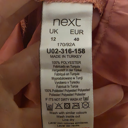 Next Dusky Pink Satin-feel Blouse High-neck UK 12