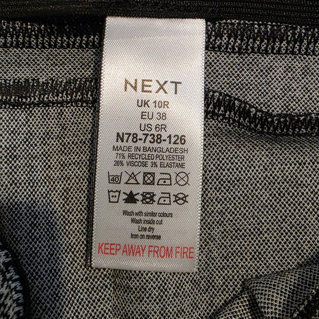 Black & White Check Slim-fit Next Trousers Size 10R