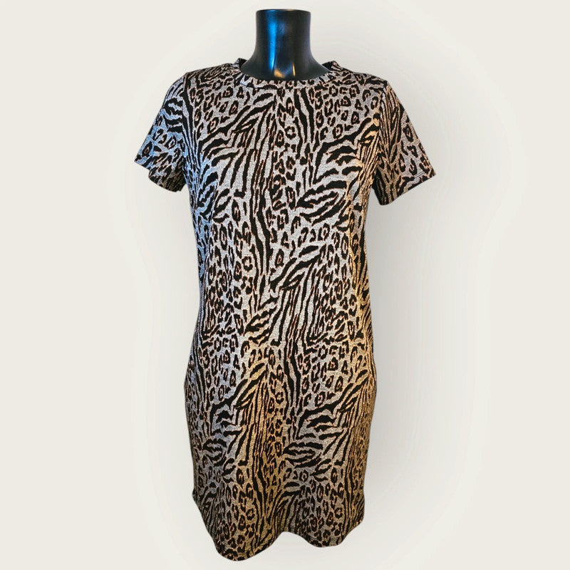 Next UK 12 Animal Print T-Shirt Dress