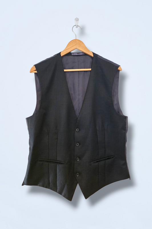 Black Next Waist Coat with Buttons Size 42R Wool Blend