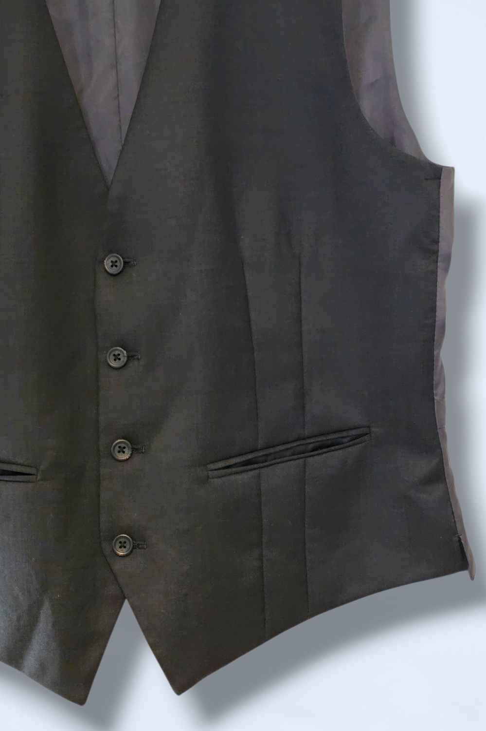 Black Next Waist Coat with Buttons Size 42R Wool Blend