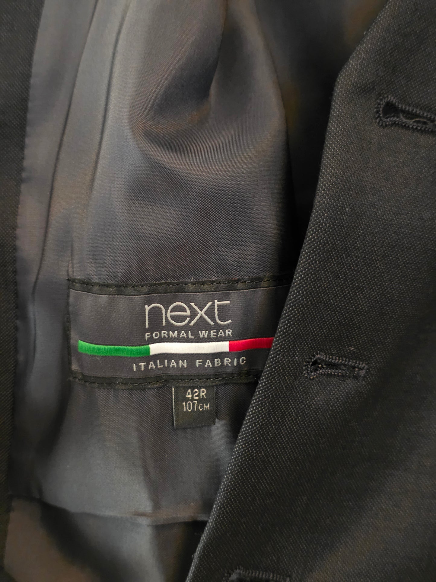 Black Next Waist Coat with Buttons Size 42R Wool Blend