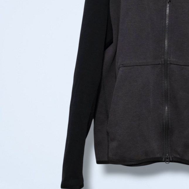 Nike – Size Large – Grey & Black Hooded Zip-through Jumper