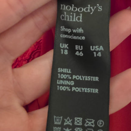 Red Rose Embroidered Nobody’s Child Dress UK 18 New