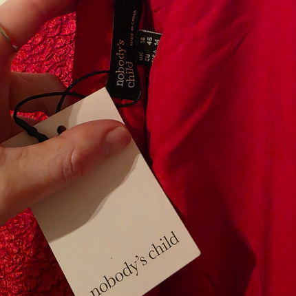 Red Rose Embroidered Nobody’s Child Dress UK 18 New
