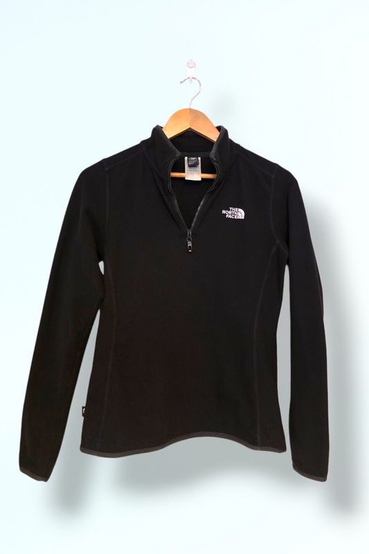 North Face Black ¼ Zipped Fleece Size Ladies Small