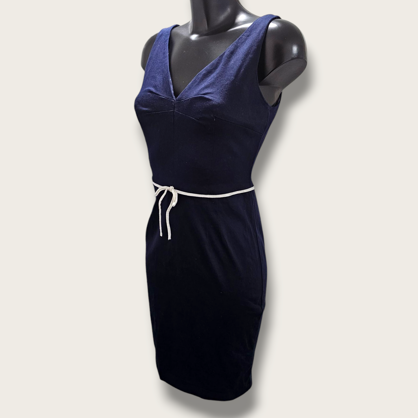 Nougat Navy Blue Bow Detailed Dress UK 12 Size 2