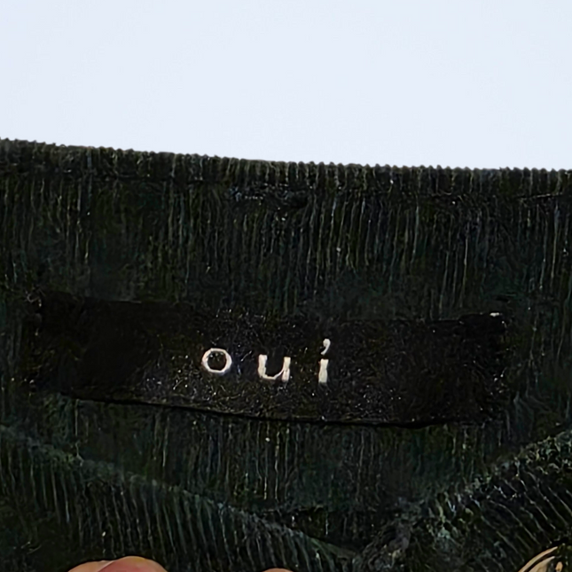 Oui – Green Slim-fit Corduroy Trousers – Size 6 W28