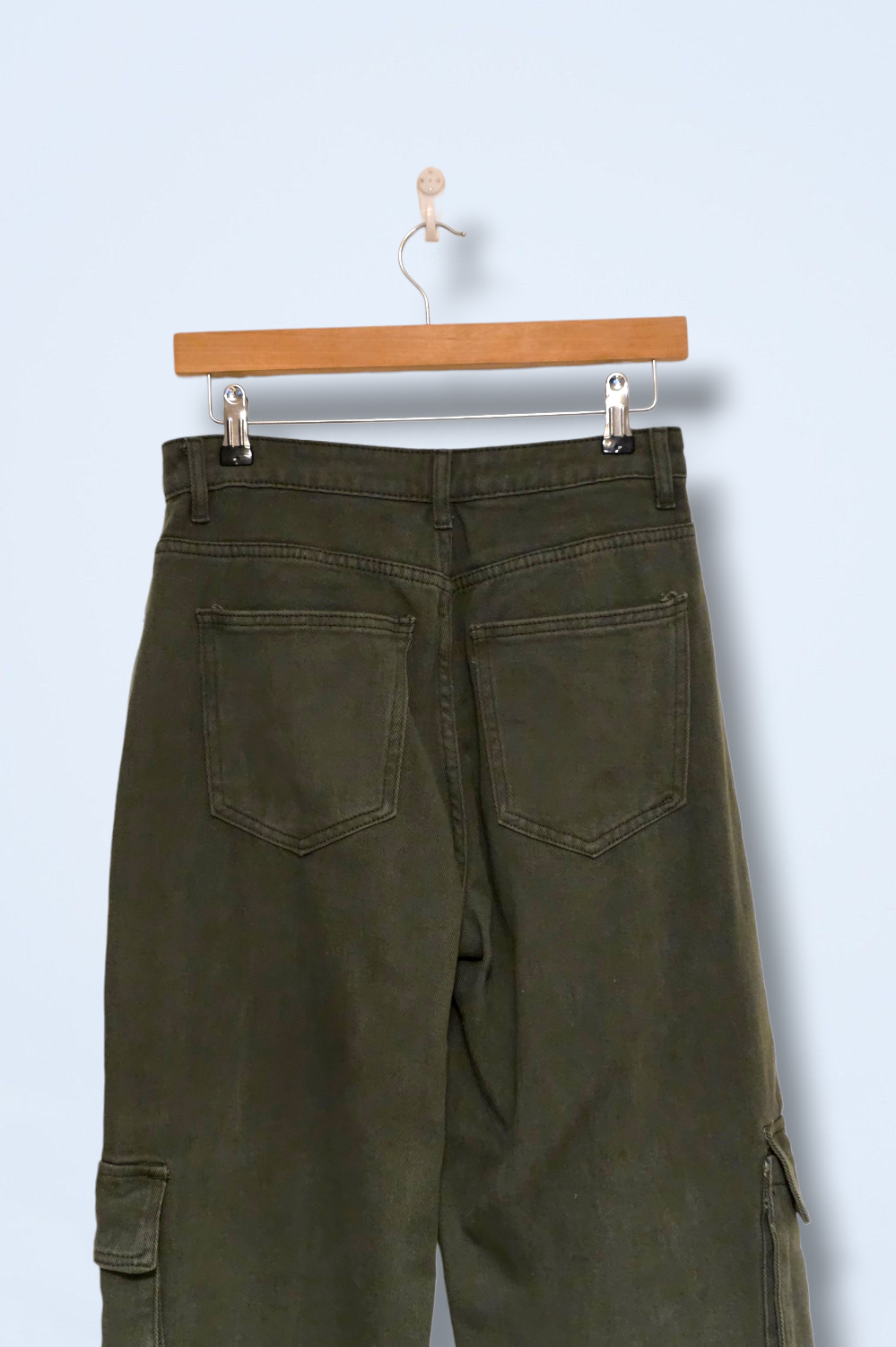Khaki Green High Waist Cargo Jeans Pretty Little Thing Size 10
