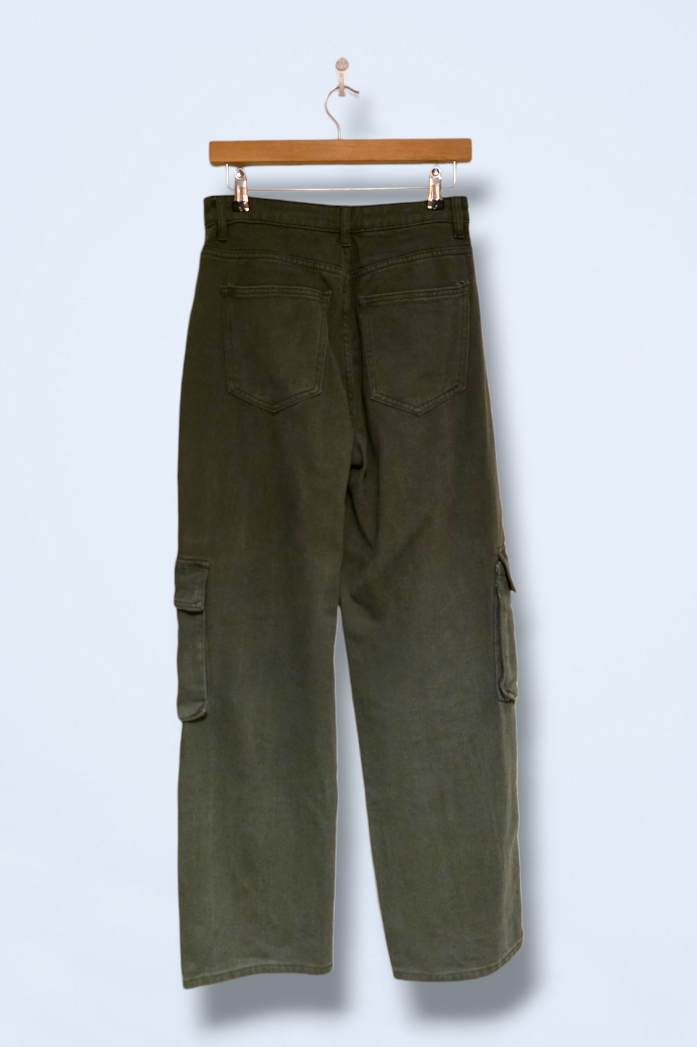Khaki Green High Waist Cargo Jeans Pretty Little Thing Size 10