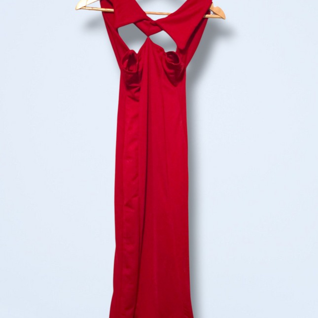 Pretty Little Thing – NWT – Red Midi-dress – Ruffle Detailing