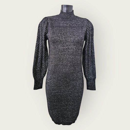 Papaya Black Knitted Dress | New, Size Small