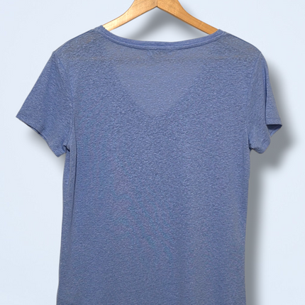 Papaya – Size UK 8 – Pale Blue Casual T-Shirt Linen Blend