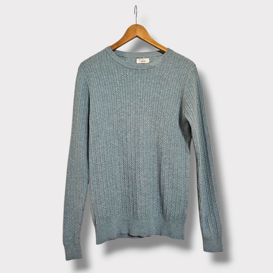 Papaya Blue Cable Knit Sweater – Size 16 – Stretch Fit