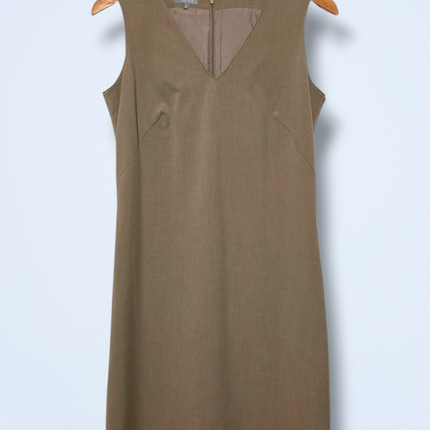 Grieg/Beige – Per Una V-Neck Suit Dress – Size 12 – Zip Back
