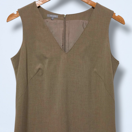 Grieg/Beige – Per Una V-Neck Suit Dress – Size 12 – Zip Back