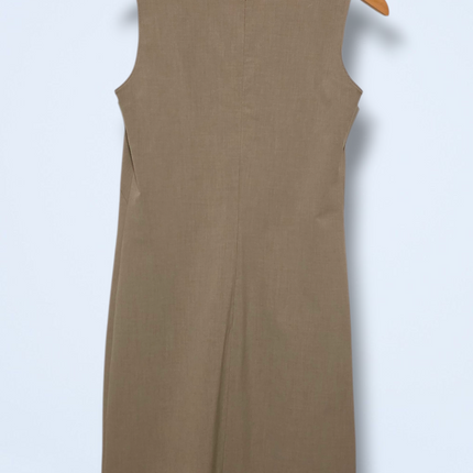 Grieg/Beige – Per Una V-Neck Suit Dress – Size 12 – Zip Back