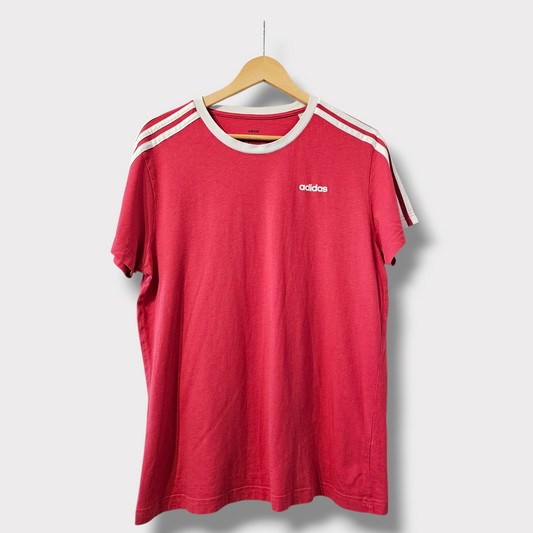 Adidas Pink Triple Stripe T-Shirt – Size M – Classic Sports Style