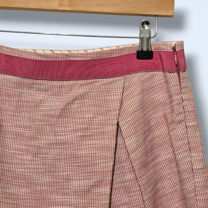 Pink & White Jacquard Skirt Jigsaw UK Size 10 Straight/A-line