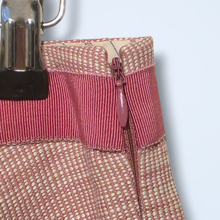 Pink & White Jacquard Skirt Jigsaw UK Size 10 Straight/A-line