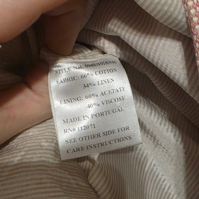 Pink & White Jacquard Skirt Jigsaw UK Size 10 Straight/A-line