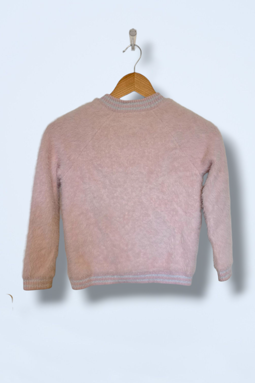 Lulurain Baby Pink Eyelash Knit Zipped Jacket Age 7-8