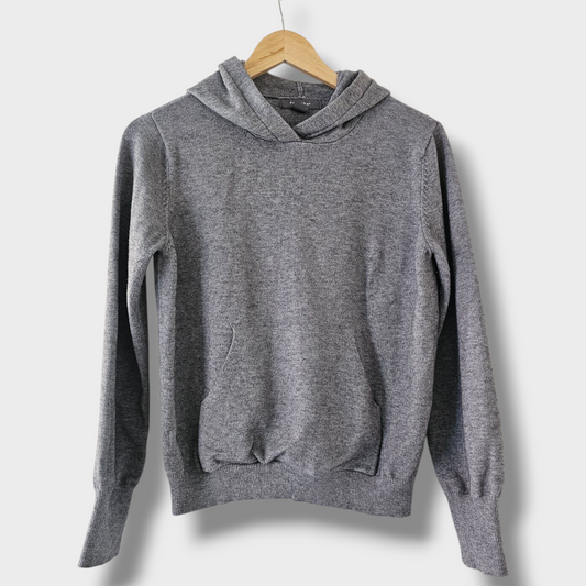 Primark Grey Knitted Hoodie – Size Small