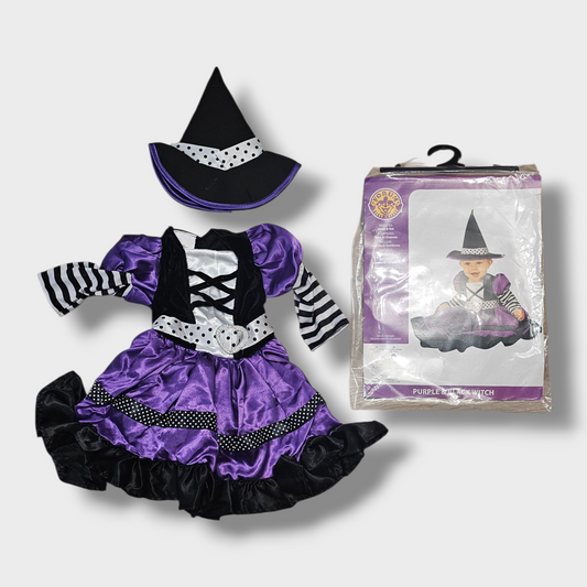 Forum Purple & Black Witch Costume – Age 2-3 Years, New with Tags