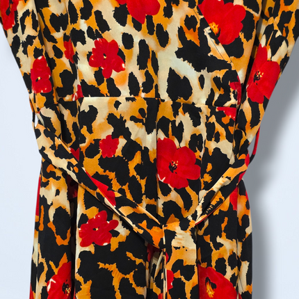 Quiz – UK 16 – Leopard Print Dress – Belted – Midi-length