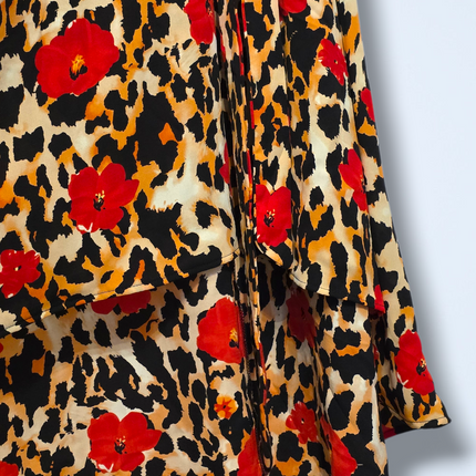 Quiz – UK 16 – Leopard Print Dress – Belted – Midi-length