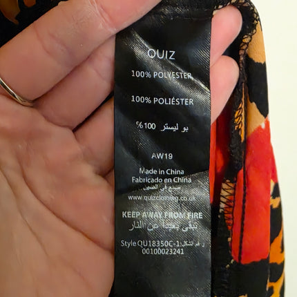 Quiz – UK 16 – Leopard Print Dress – Belted – Midi-length