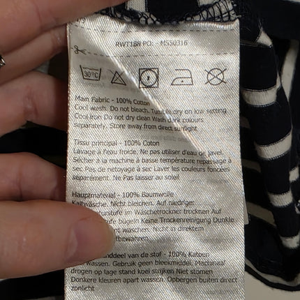 Regatta – Size 12 – Navy & White Striped Blouse – 100% Cotton