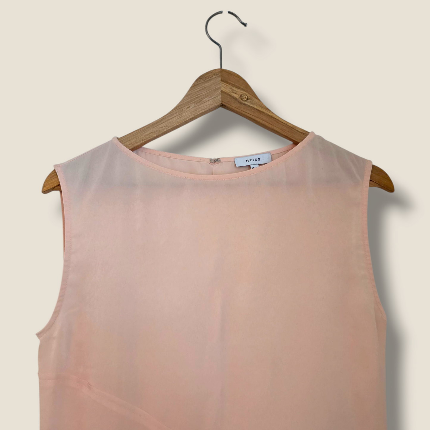 Peach Blouse Round Neck – Sleeveless – UK 8