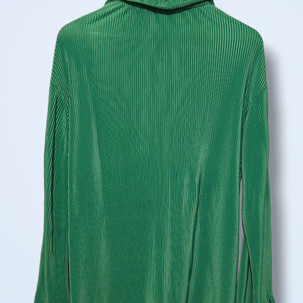 Rihoas – Size Small – Green All-over Pleated Button-up Blouse
