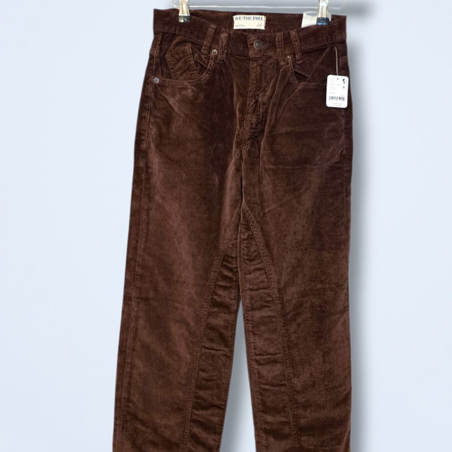 Free People W25 Risk Taker Straight Leg Trousers Corduroy