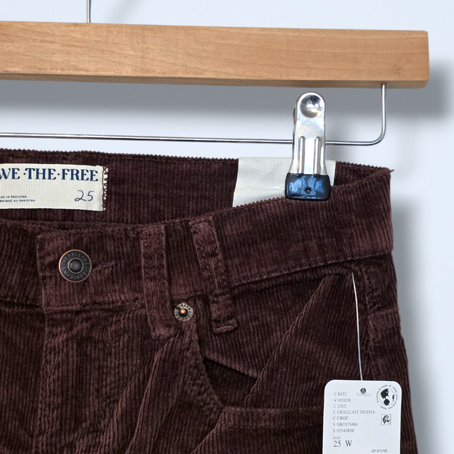 Free People W25 Risk Taker Straight Leg Trousers Corduroy