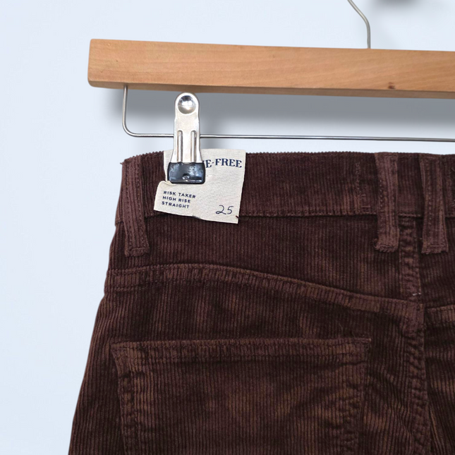 Free People W25 Risk Taker Straight Leg Trousers Corduroy