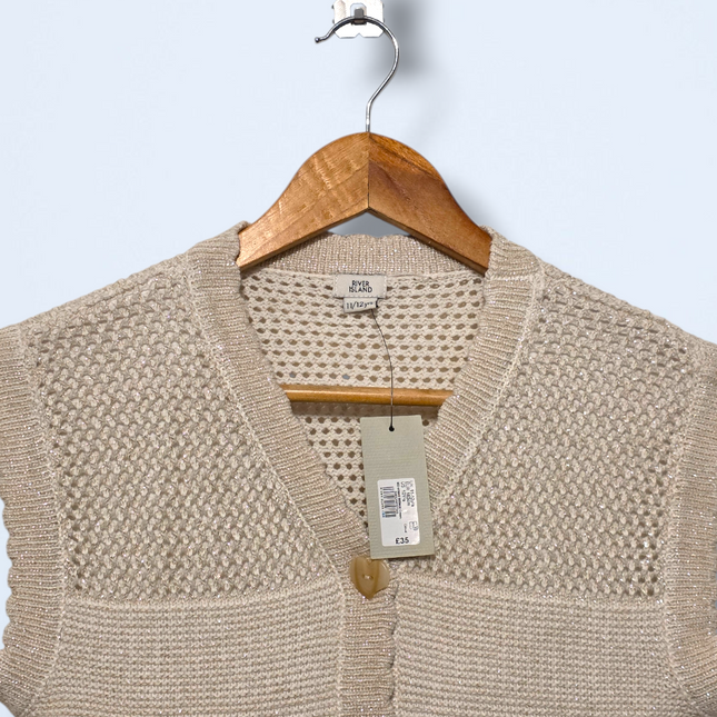 River Island – Age 11-12 – Beige Knitted Cardigan – NWT - £35