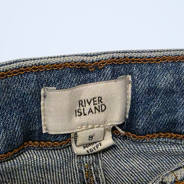 River Island Mid-rise UK 8 Light Wash Denim Jeans