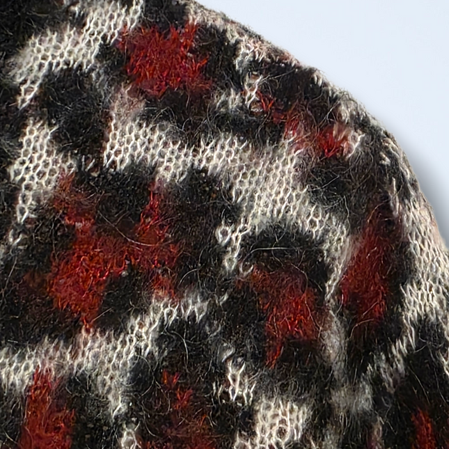 Black and Red Leopard Print Sandro Knitted Jumper Size Small